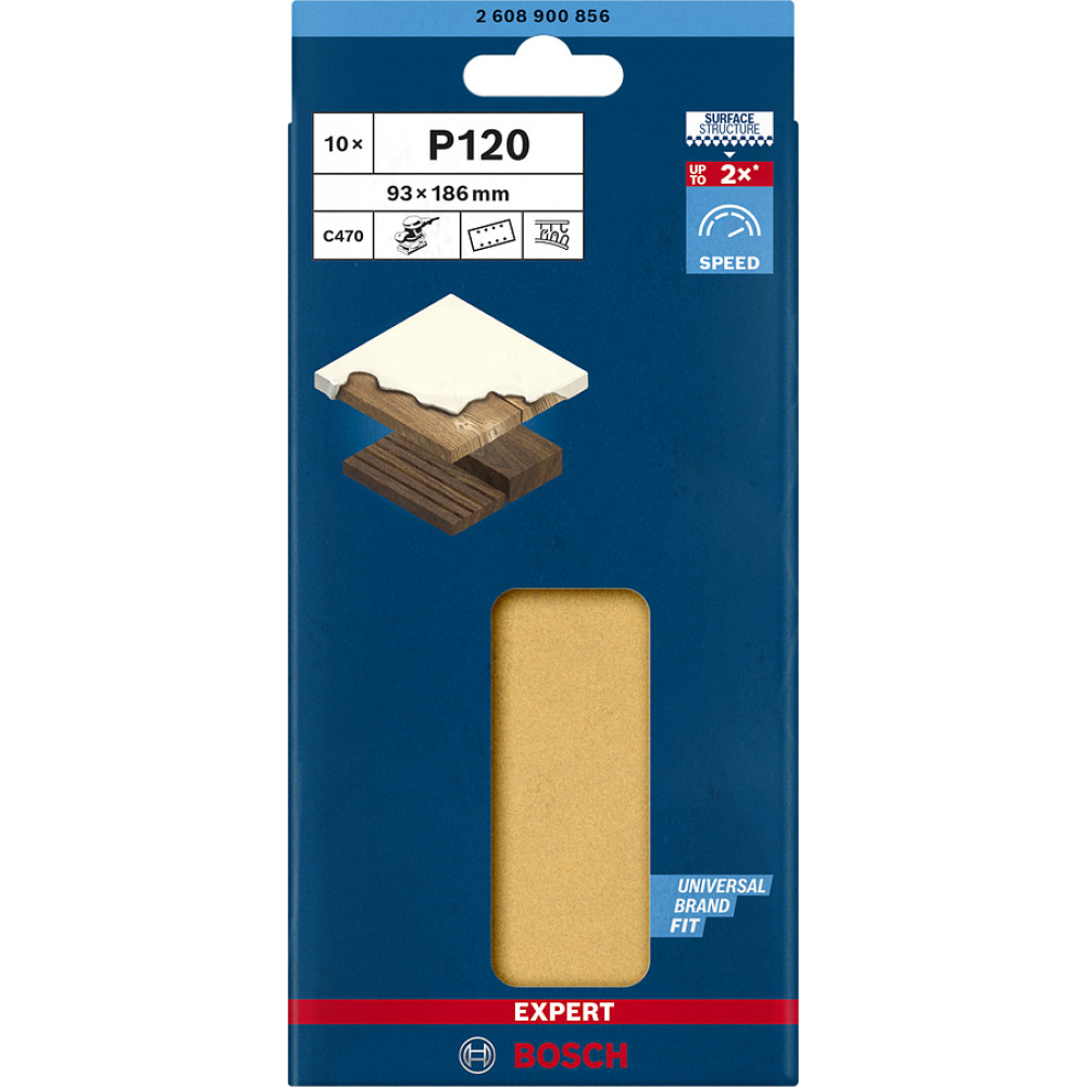 Schleifpapier-Set 93 x 186 mm Körnung 120 Produktbild img2 L