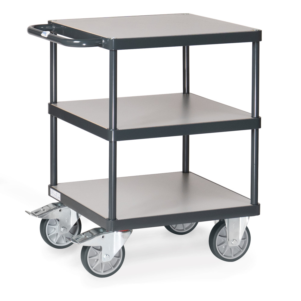 Schwerer Tischwagen, 3 Ebenen, 600x600mm, RAL 7016 Produktbild img1 L