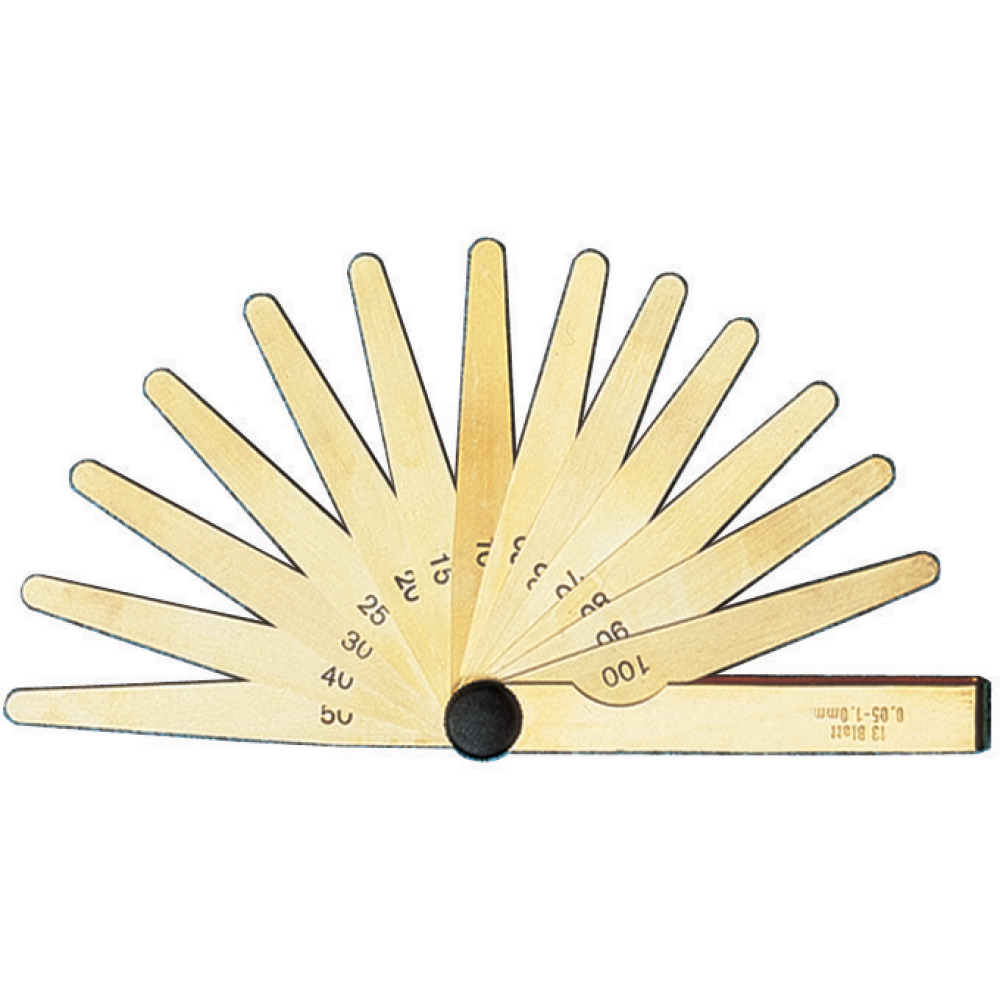 Fühlerlehre konisch, Mb 0,05-1,00 mm, Blattzahl 20, aus Messing Produktbild img1 L