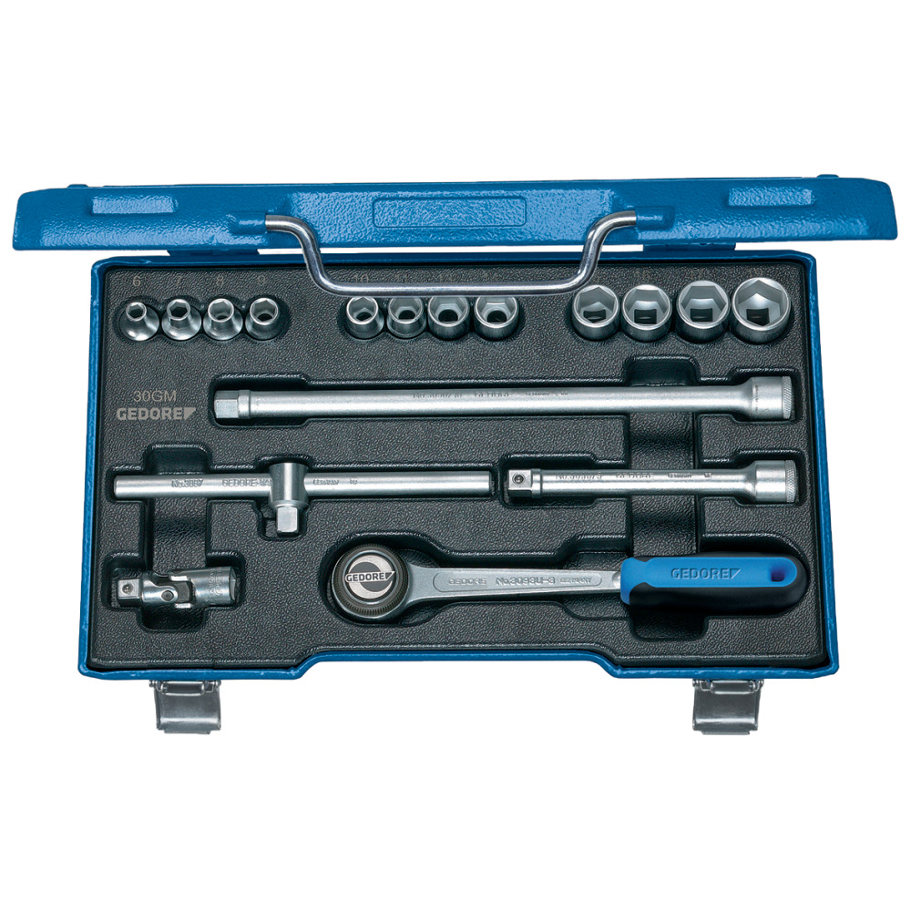 Gedore Steckschlüssel-Garn. 3/8", Hebelumschaltkn. Produktbild img1 L