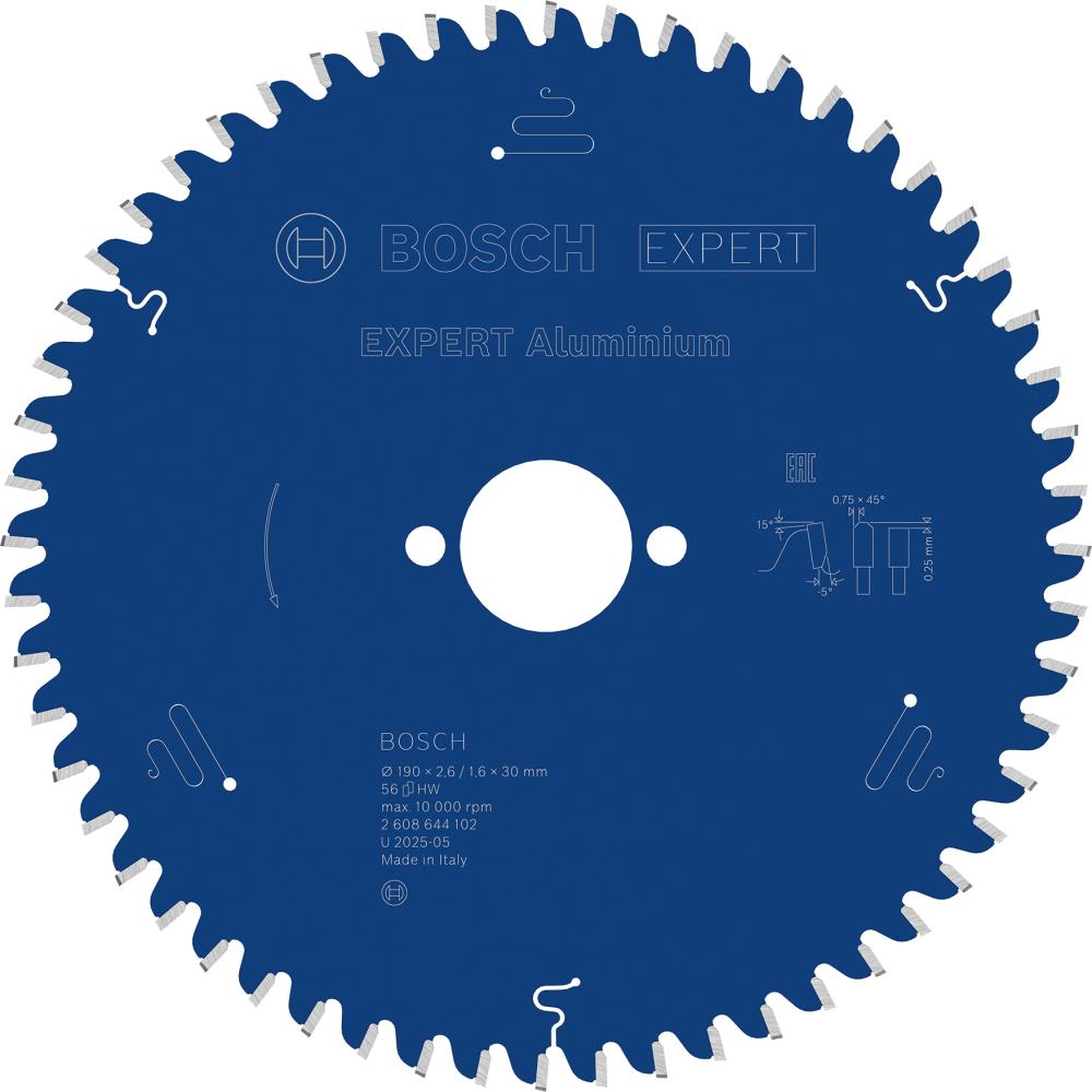 HM-Kreissägeblatt 190x2,6/1,6x30 56Z Bosch VE à 1 Stück Expert for Aluminium Produktbild img1 L