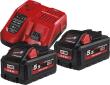 Akku-Starter Set HighOut.M18 HNRG-552 Milwaukee 2x18,0V 5,5 Ah HighOutputLadegerät M12-18FC Karton Produktbild img1 S