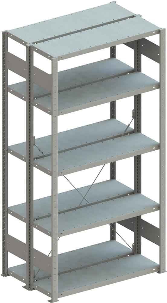 Steckregal META CLIP, doppelseitig, Fachlast 100 kg, verzinkt Produktbild img1 L