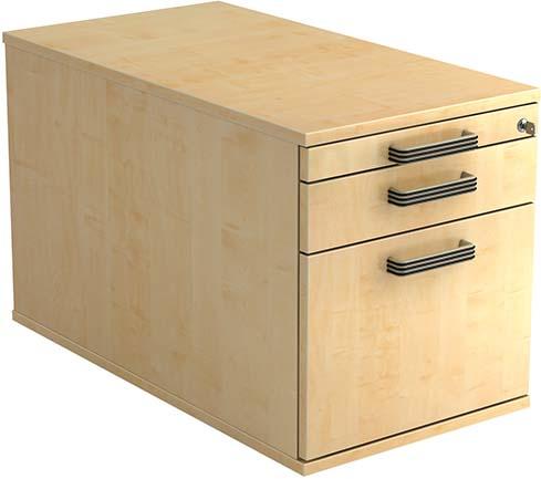 Rollcontainer zur Schreibtisch-Serie Solid, 3 Schübe, Tiefe 800 mm, mit Streifengriff Produktbild img1 L