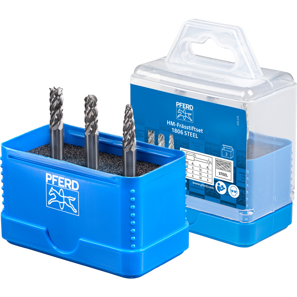 Hochleistungsfrässtifte-Set HM, STEEL Produktbild img1 L