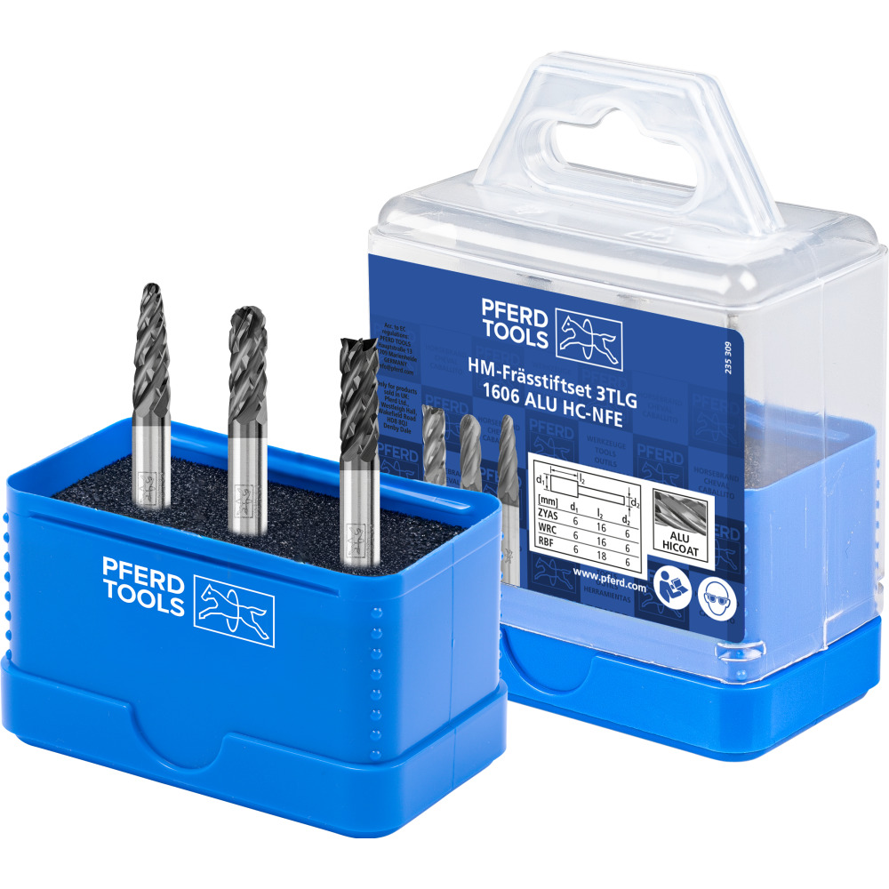 Hochleistungsfrässtifte-Set HM, ALU, HC-NFE Produktbild img1 L