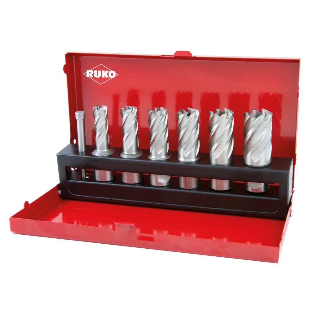 HSS-Kernbohrer-Set, Weldon (3/4"),  Schnitttiefe 30mm Ø 12-22mm Produktbild img1 L