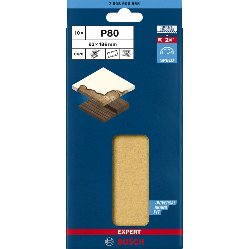 Schleifpapier-Set 93 x 186 mm, Körnung 80 Produktbild img2 L