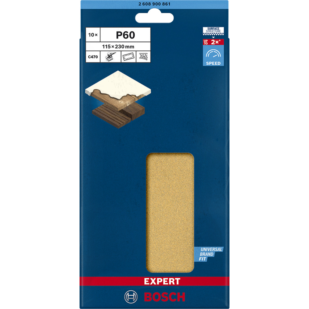 Schleifpapier-Set 115 x 230 mm, Körnung 60 Produktbild img2 L