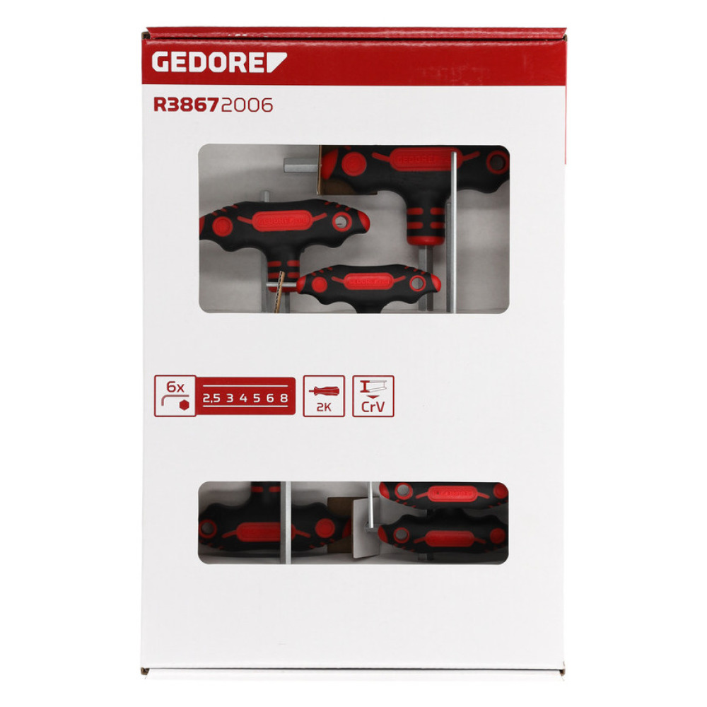 2K-T-Griff Schraubendreher-Satz 6-kant 2,5-8 mm, 6-teilig Produktbild img3 L