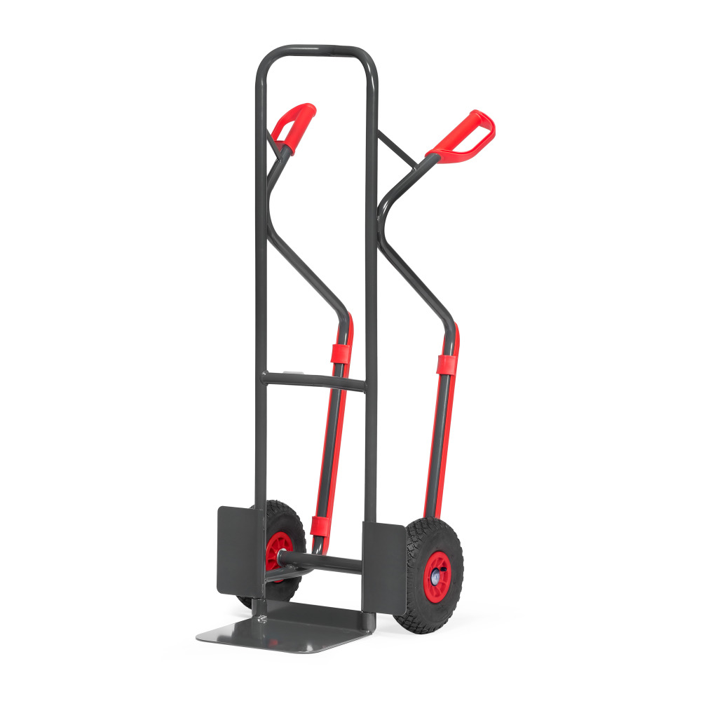 Stapelkarre, Lufträder + Gleitkufen 1.300x580mm, RAL 7016 Produktbild img1 L