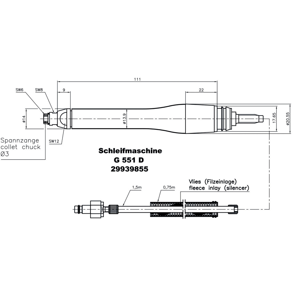 Druckluftschleifer mit Drehventil G 551 D Produktbild img2 L