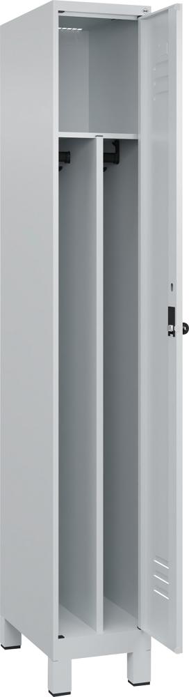 Garderobenschrank Classic PLUS, mit Trennwand unterhalb des Ablagebodens, mit Füßen Produktbild img1 L