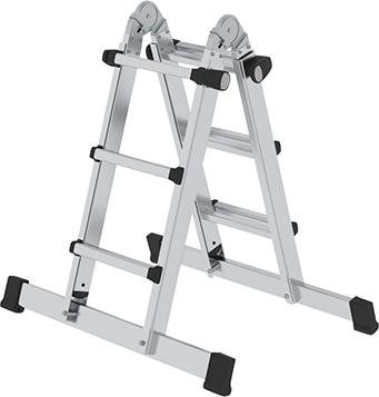 Aluminium-Teleskopleiter, 4-teilig, mit Traverse Produktbild img1 L