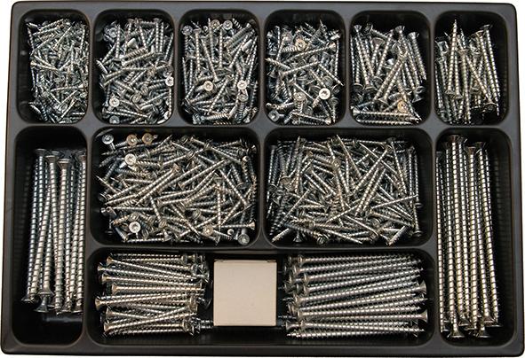 HECO Universalschrauben-Sortiment, Senkkopf, blau verzinkt Produktbild img1 L