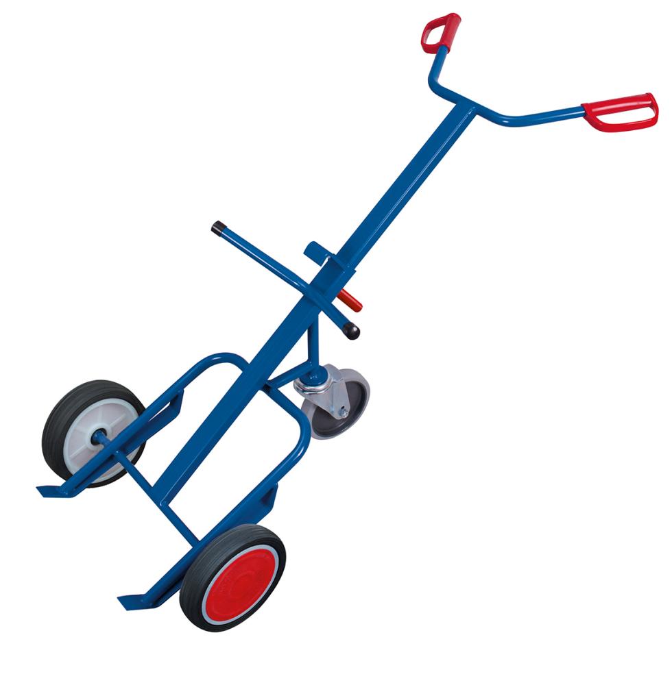 Fasskarre, mit Stütz-Lenkrolle und Vollgummiräder Produktbild img1 L