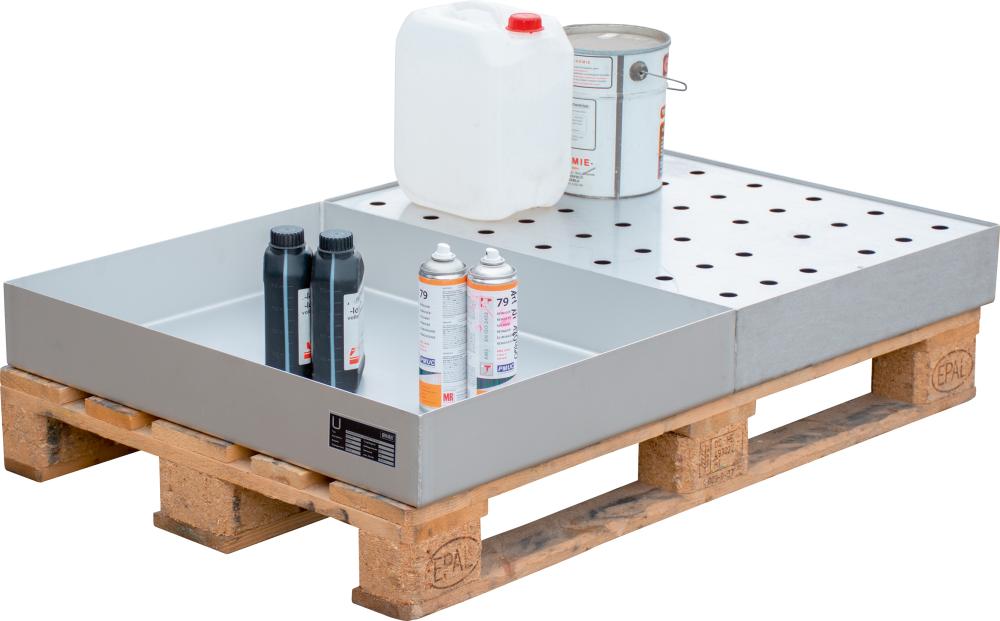 Kleingebindewanne Typ KGW-P für Paletten, mit Lochblechrost Produktbild img1 L