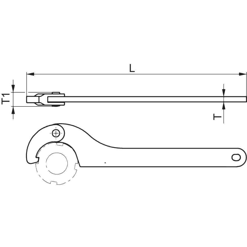 AMF Gelenk-Hakenschlüssel mit Nase Produktbild img2 L