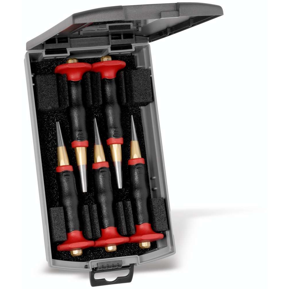 Durchtreibersatz, 2 - 8 mm, mit Handschutz in Kunststoffkassette, 5-teilig Produktbild img1 L