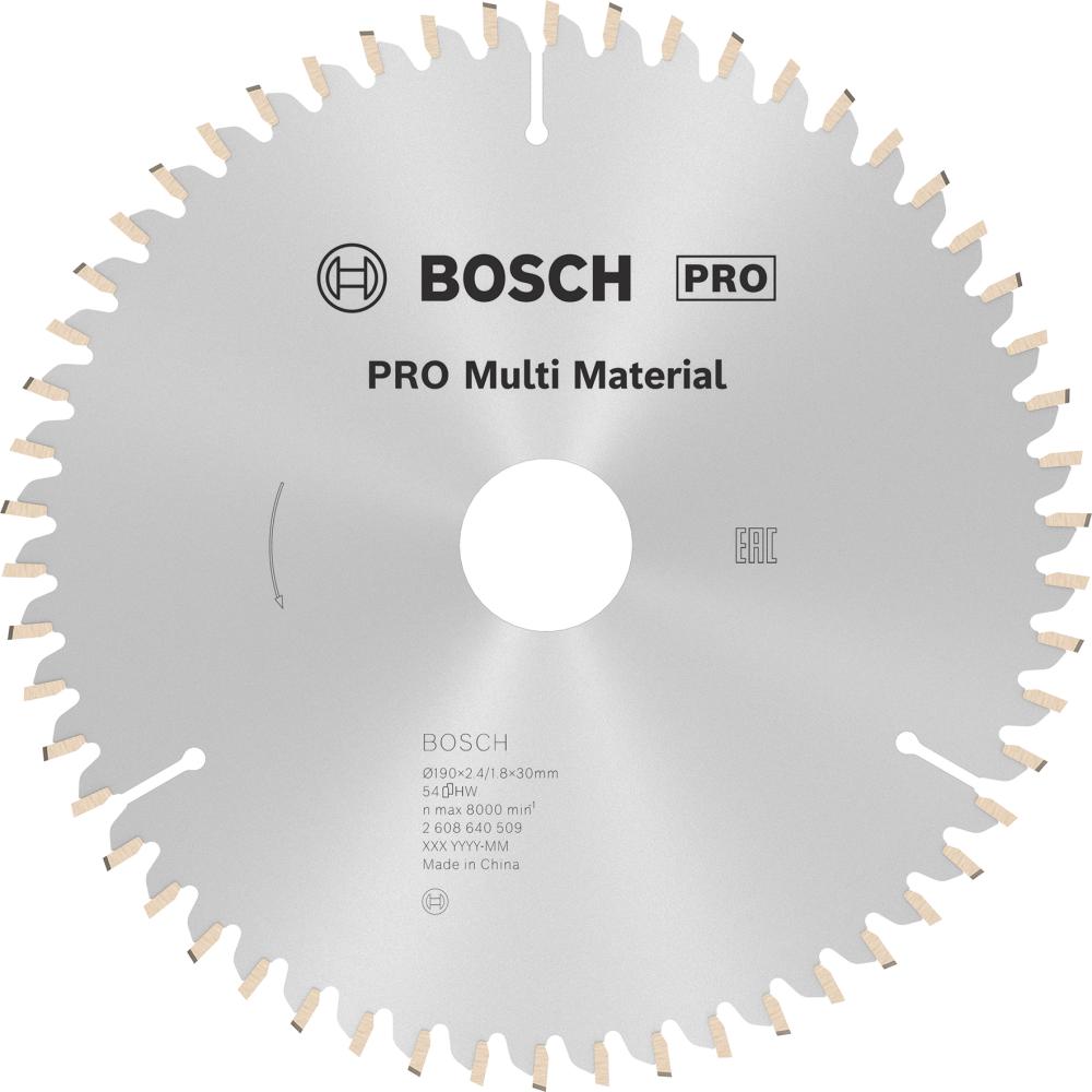 HM-Kreissägeblatt 190x2,4/1,8x30 54Z Bosch VE à 1 Stück MultiMat f.Handkreissägen Produktbild img1 L