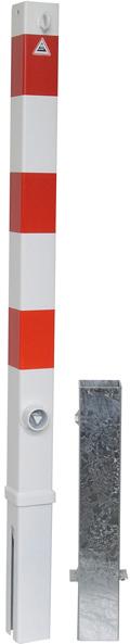 Absperrpfosten, umlegbar/herausnehmbar – vierkant Produktbild img1 L
