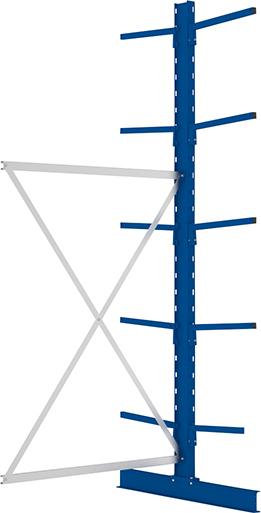 Kragarmregal L Anbaufeld B1330xT2x500xH3000 mm doppelseitig RAL 5010 2x5 Arme Traglast 175kg Produktbild img1 L