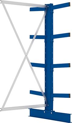 Kragarmregal M Anbaufeld B1000xT2x400xH2000 mm doppelseitig RAL 5010 2x4 Arme Traglast 535kg Produktbild img1 L