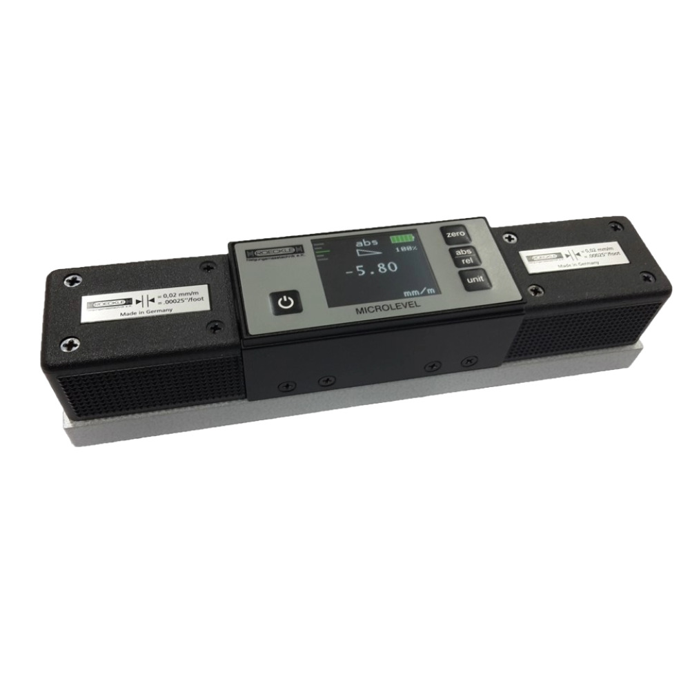Elektrische Horizontal-Wasserwaage MICROLEVEL, 0,01 mm/m, Länge 200 mm Produktbild img1 L