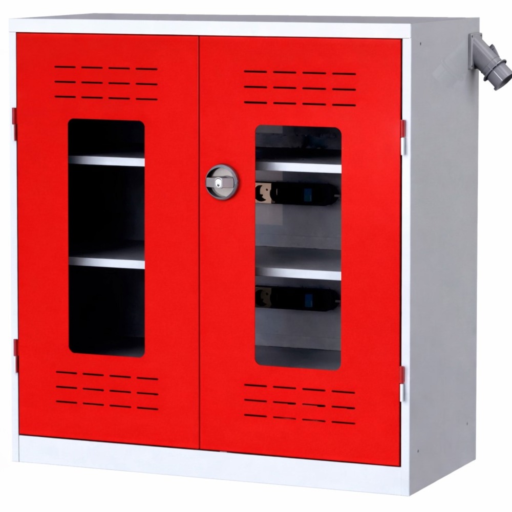 Akku-Ladeschrank 1.030x1.000x500 Sichtfenster, RAL7035/3020 Produktbild img1 L