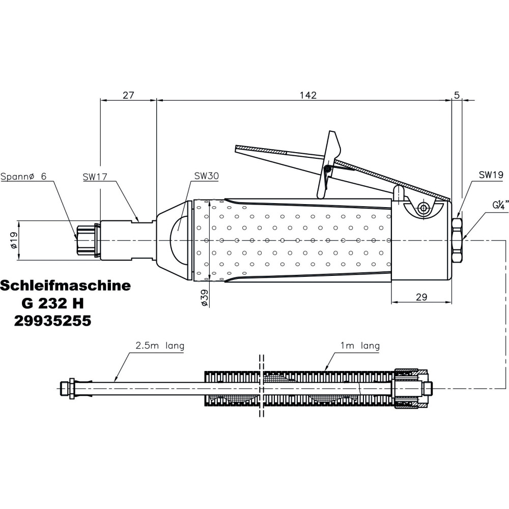 Druckluftschleifer mit Hebelventil G 232 H Produktbild img2 L