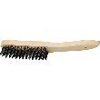 Handstielbürste mit Holzgriff, Stahl-Draht gerade, 3 Drahtreihen Produktbild img1 S
