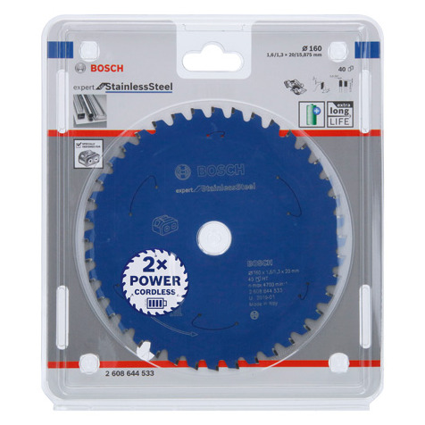 Kreissägeblatt für Akkusägen Expert for Stainless Steel, 160 x 1,6/1,3 x 20, T40 Produktbild img1 L