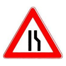 VKZ.121-10 Dreieck 900mm verengte Fahrbahn rechts RAL-Gütezeichen Folie RA1 Produktbild img1 L