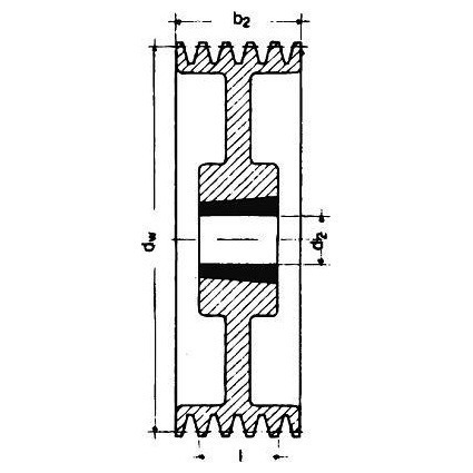 Keilrillenscheibe SPB/17, 4-rillig, 265 mm, Taper-Buchse 3020 Produktbild img1 L