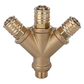 Verteiler 3-fach, Messingmit 3 Kupplungen NW7,2, IG G1/2" RIEGLER Produktbild img1 L
