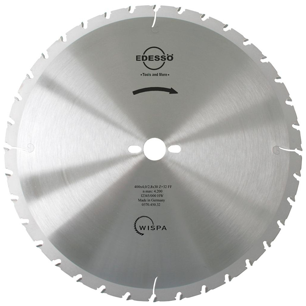 HW Bau-Kreissägeblatt 450x4,0/2,8x30 mm Z32 FF WISPA Serie nagelfest leises Sägen Edessö Produktbild img1 L