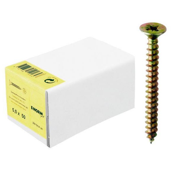 Spanplattenschraube 4,5x35 mm gelb verzinkt, Senkkopf, Vollgew., PZD-2 Produktbild img1 L