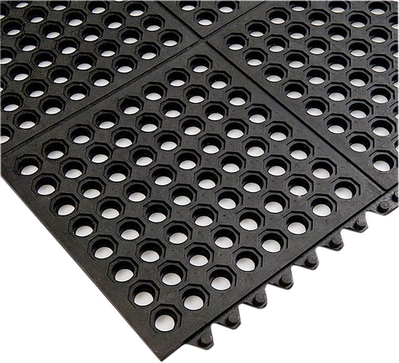 Arbeitsplatzsteckmatte SBR/NR, schwarz, offene Decke, 14mm, 900x900mm Produktbild img1 L