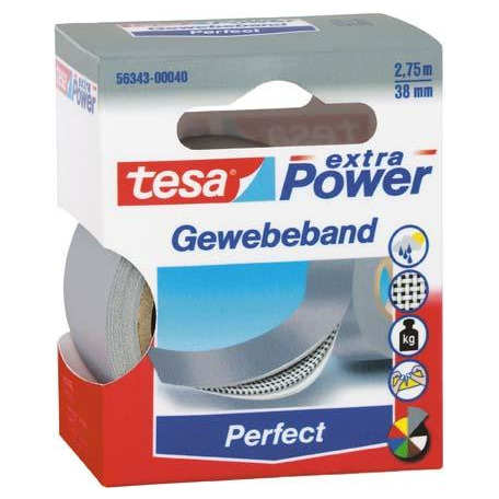 Tesa extra Power grau 2,75 m:38 mm Gewebeband Produktbild img1 L