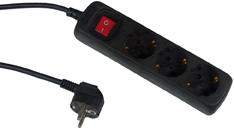 Tischsteckdose 3fl., 5KS Sch, sw, 1,4 m Produktbild img1 L