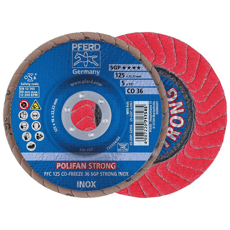 Fächerschleifscheibe CO36FREEZE SGP STRONG 125mm K36 Pferd Produktbild img1 L