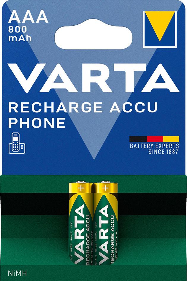 VARTA Phonepower Accu T398 Mico/AAA/HR03,800mAh Produktbild img1 L