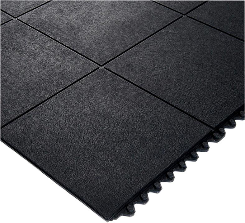 Arbeitsplatzsteckmatte SBR/NR, schwarz, geschlossene Decke, 14mm, 900x900mm Produktbild img1 L