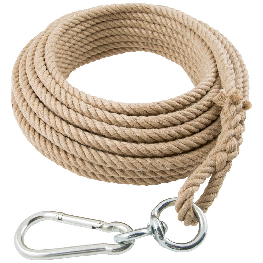 Hanfseil 16 mm, 10 m langSchlaufe Karabiner Wirbel Produktbild img1 L