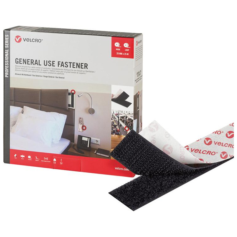 VELCRO Klettband General Use Fastener 20mm x 25m, schwarz Produktbild img1 L