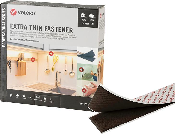 VELCRO® Klettband Extra Thin Fastener 20mm x 5m, schwarz Produktbild img1 L
