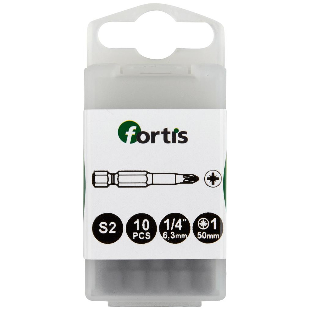 Bit zähhart 1/4" DIN3126 E6,3 PZ1x50mm 10er Pack FORTIS Produktbild img1 L