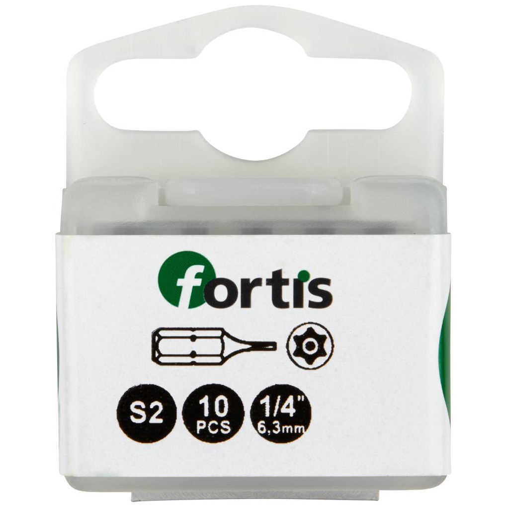 Bit zähhart 1/4" DIN3126 C6,3 T10x25mm mit Bohrung 10er Pack FORTIS Produktbild img1 L