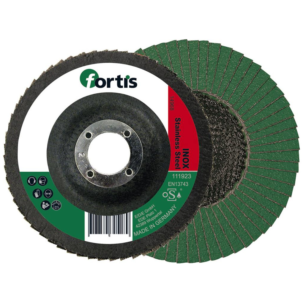 Fächerschleifscheibe Inox115mm K60 gewölbt FORTIS Produktbild img1 L