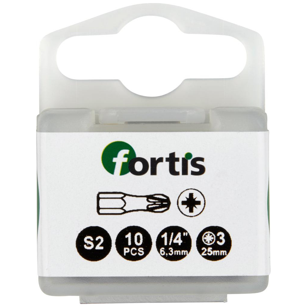 Bit Torsion 1/4" DIN3126 C6,3 PZ3x25mm 10er Pack FORTIS Produktbild img1 L